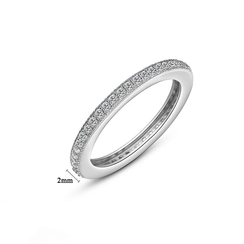 Fine Jewelry Trendy Fashion Silver Eternity Band Ring for Men Costume Jewelry