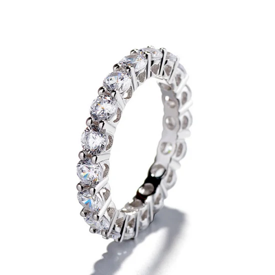 925 실버 웨딩 밴드 주얼리, 라운드 컷 다이아몬드 반지, 소녀들을 위한 독특한 영원 반지