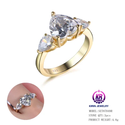 2022 발렌타인 데이 선물 블링 CZ 하트 모양의 반지 보석 반지 고급 보석 도매